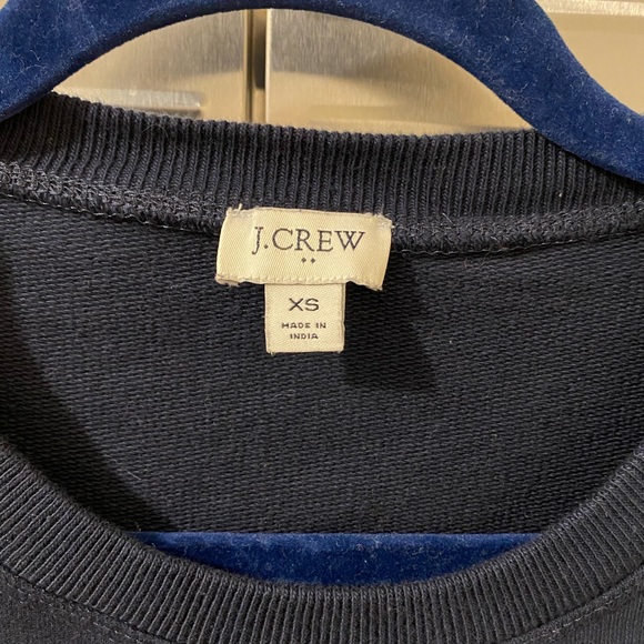 Navy J. Crew sweater pullover with fabric etched letters - Picture 3 of 3